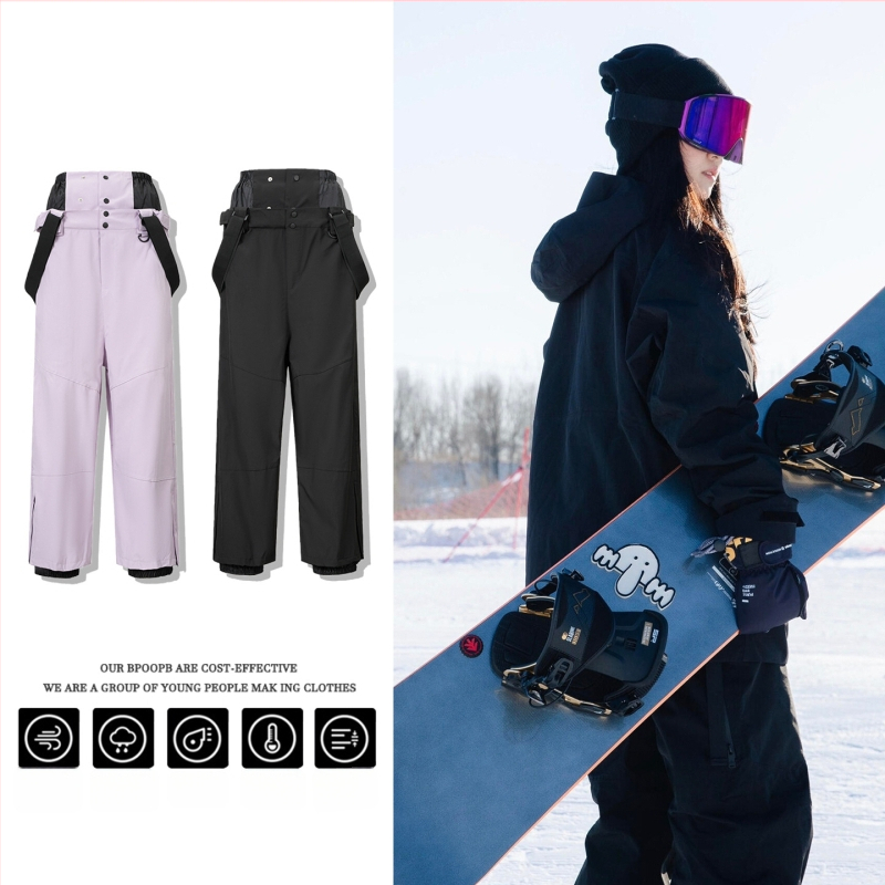 2025 Muške outdoor hlače za snijeg, otporne na vjetar i vodootporne, s fleece podstavom, tople za planinarenje i skijanje, slobodan straight kroj