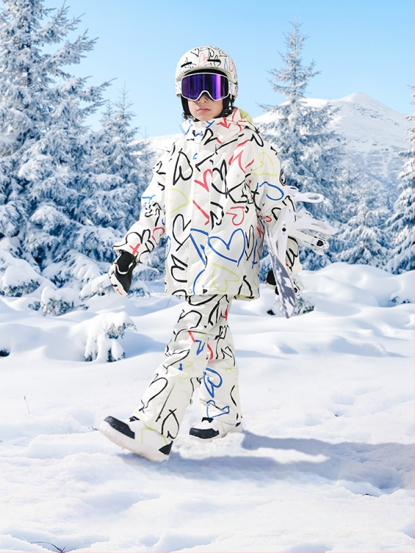 oddivski Vaikų unisex slidinėjimo kombinezonas — atsparus vandeniui 20000 mmH2O, atsparus vėjui, kvėpuojantis, Oxford audinys, Silk Cotton užpildas (HXF21046)