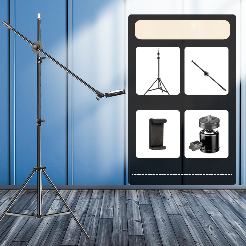 Suport de telefon deasupra biroului pentru filmări profesionale cu iluminare pentru livestream și selfie (Tip: Air bag holder; Material: Alloy; Stil: Simple)