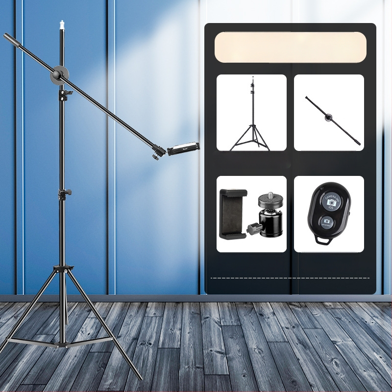 Suport de telefon deasupra biroului pentru filmări profesionale cu iluminare pentru livestream și selfie (Tip: Air bag holder; Material: Alloy; Stil: Simple)