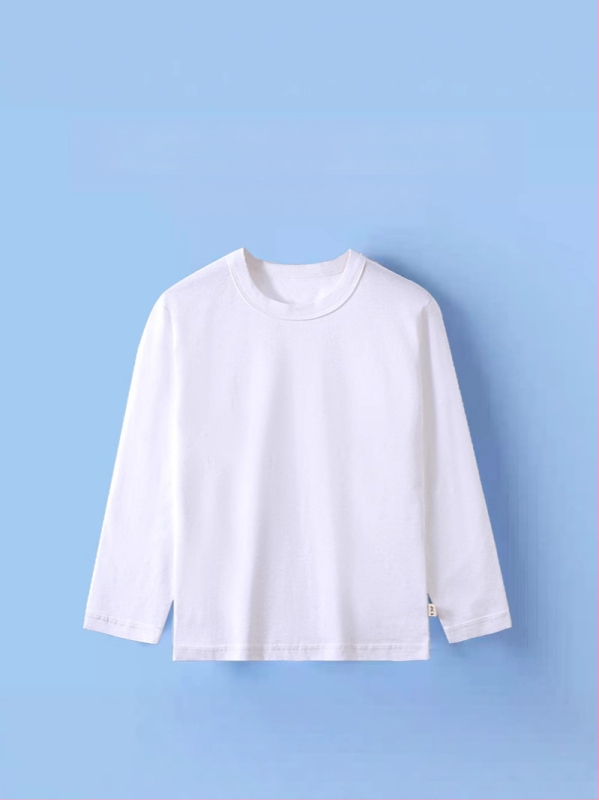 Tricou copii din bumbac, mâneci lungi, guler rotund, antistatice, pentru toate anotimpurile