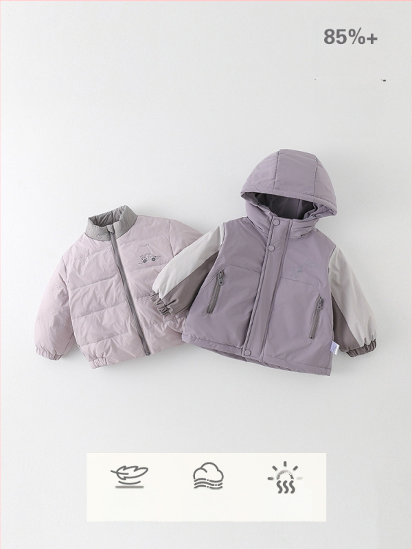 Geacă de iarnă 3 în 1 cu căptușeală detașabilă din puf, cu glugă, pentru copii 1–3 ani