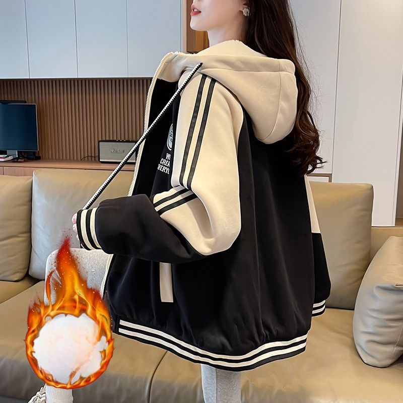 Geacă pentru copii cu glugă, iarnă, stil coreean, îngroșată, fermoar