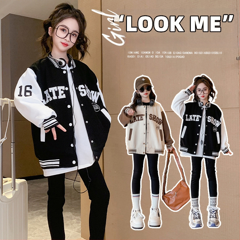 Geacă de toamnă pentru copii cu glugă, fermoar, poliester 95%+, stil coreean, lungime medie