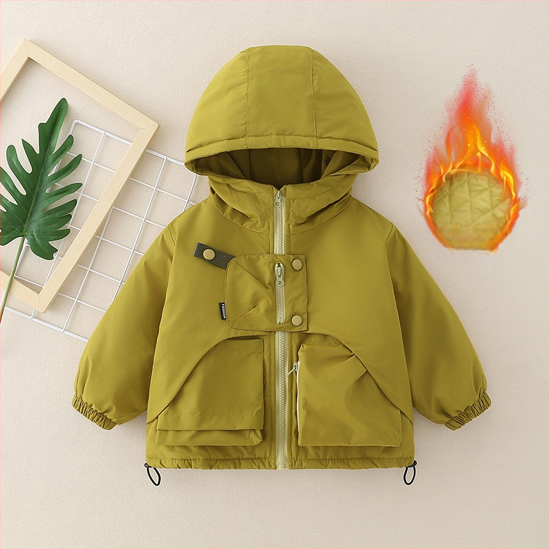 Jachetă pentru copii cu umplutură Shy Cat, cu glugă, rezistentă la vânt și apă până la 3000 mm, respirabilă 5000 mm, exterior poliester cu căptușeală din bumbac, pentru copii 3–8 ani