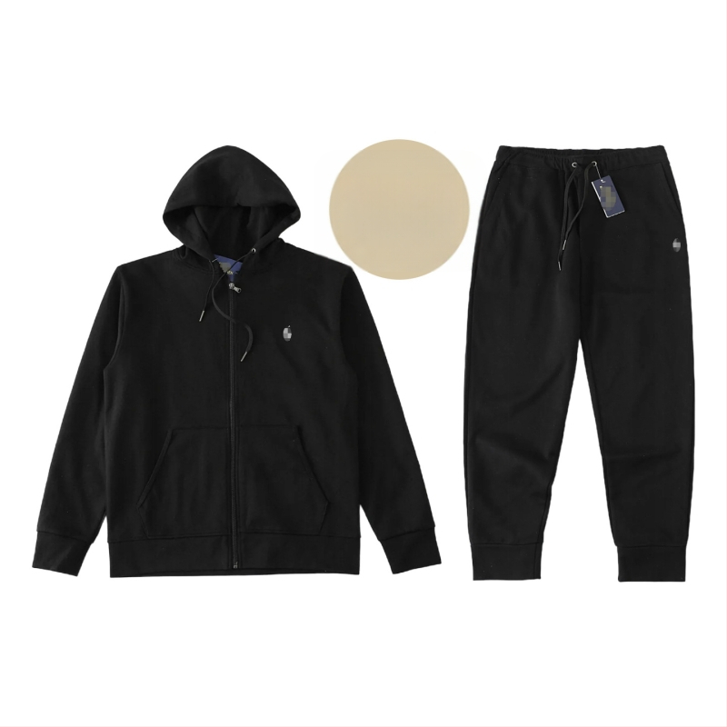 Hoodie s kapuljom i izvezenim logom ponija, pamuk mješavina 51–70%, patent zatvarač sprijeda, udoban slobodan kroj