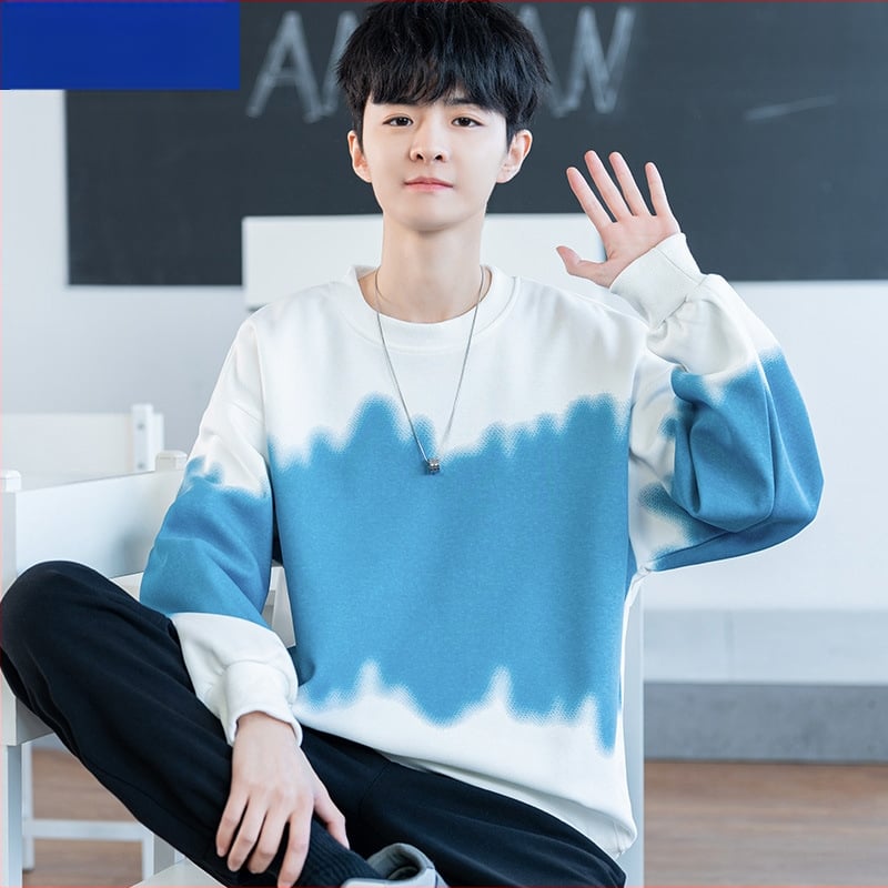 Muški džemper s okruglim izrezom za proljeće, dugi rukavi, standardni kroj, svakodnevni stil