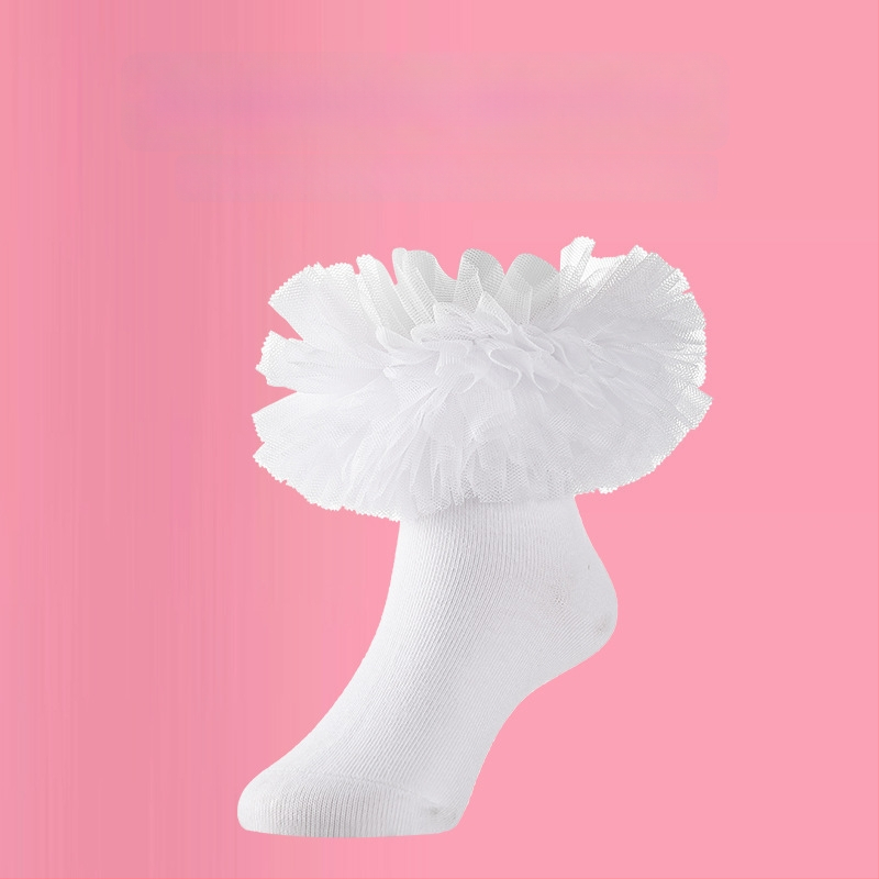 Laste tantsukingad pitsiga - kuni sääreni, hingav 80% puuvill, kõikide aastaaegade jaoks, suurus L