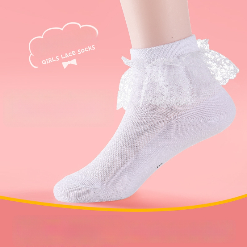 Laste tantsukingad pitsiga - kuni sääreni, hingav 80% puuvill, kõikide aastaaegade jaoks, suurus L