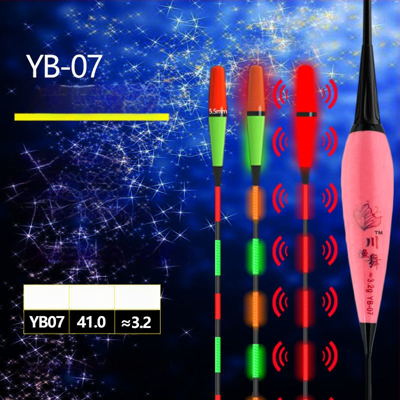 Šviesi žvejybinė plūdė su įkandimo indikatoriumi, spalvų keitimas, aukšta jautrumas, elektroninė plūdė, kompozitinė medžiaga
