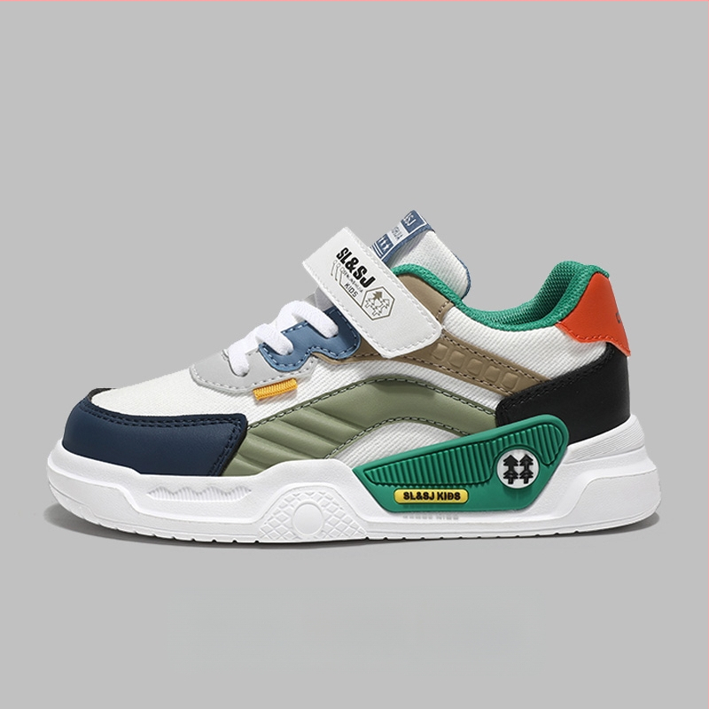 Berniukų bėgimo bateliai su sintetinės odos viršutine dalimi, lengvi, atsparūs dilimui, elastinis uždarymas, gumine pada