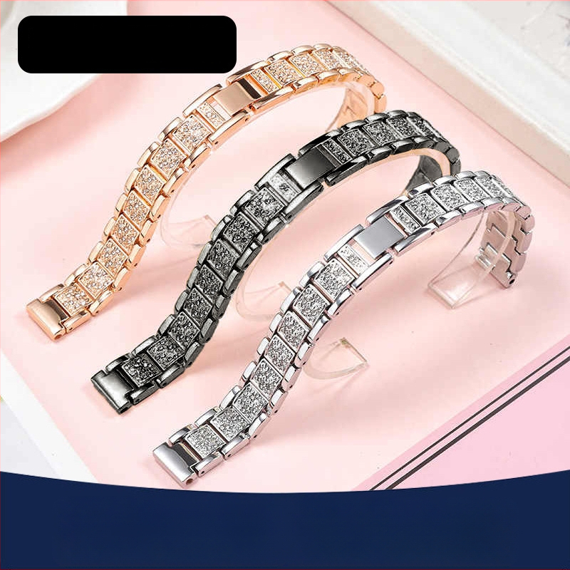 Metallist kellarihm kolme pärli ja täis teemantidega Apple Watch, Huawei, Xiaomi 8/9 Pro, Redmi jaoks; 50 g; klõpsuga lukustus; Zhisheng