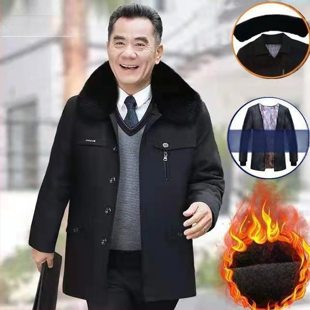 Žiemos vyriška pūkinė striukė su veliūro pamušalu ir nuimamomis rankovėmis, papildomai stora, laisvas kirpimo, vidutinio ilgio priekinė užtrauktukas