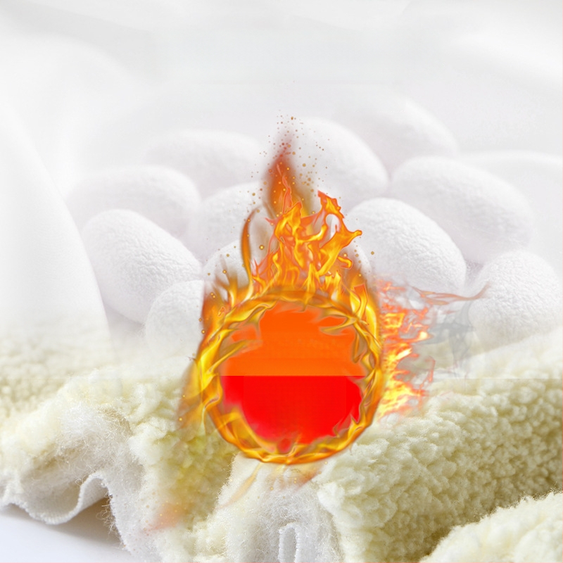 Naiste termokõrvalised püksid — ülisuure paksusega, kõrge vöökohal, polüesteri ja mulberry siidi segu, 3D muster, kitsas lõige