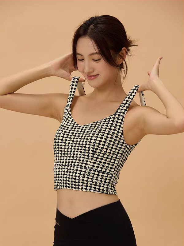 YL moterų sportinė liemenėlė su įsukti atgal, griežta apdaila – jogos/topo su įsiūtu krūties pagalvė; medžiaga: nailonas; sudėtis 75% medvilnės pluoštas + 25% elastanas