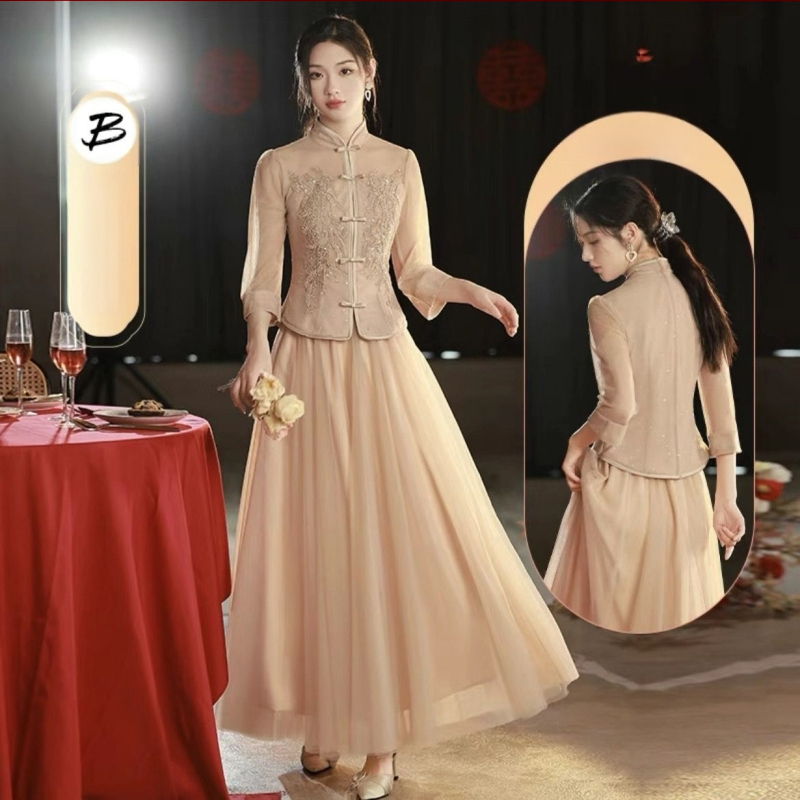 Līgavas māsas kleita, ar vienu plecu, A līnija, vidēja garuma, Chenille audums ar 50–70% elastānu (Pavasaris 2024)