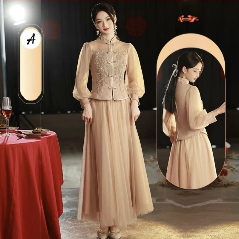 Līgavas māsas kleita, ar vienu plecu, A līnija, vidēja garuma, Chenille audums ar 50–70% elastānu (Pavasaris 2024)