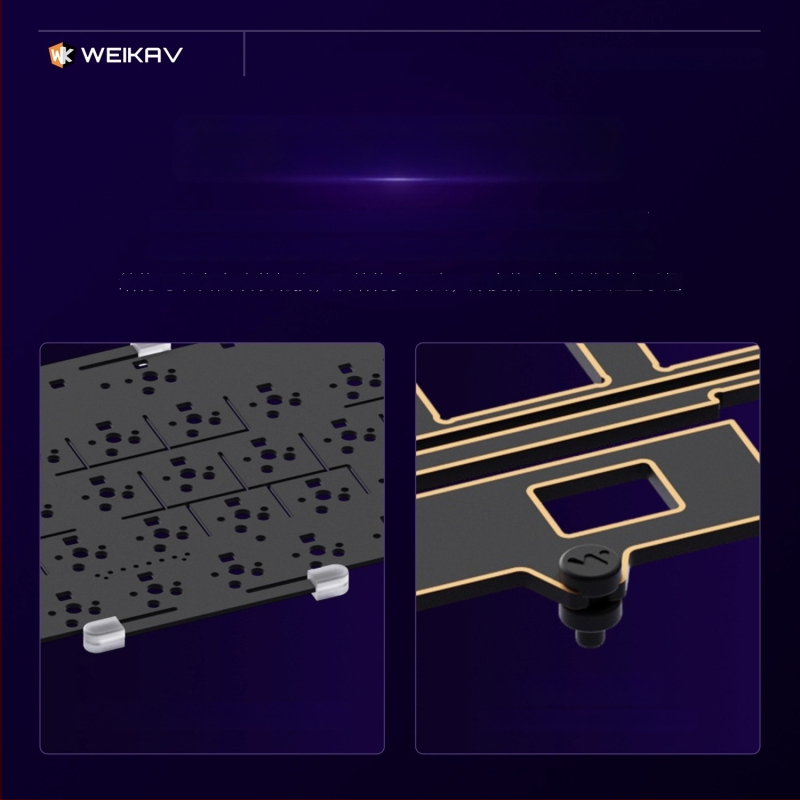 Weikav Nut65 Trijų režimų aliumininė gasket klaviatūros rinkinys su RGB apšvietimu, laidinis, iki 87 klavišų