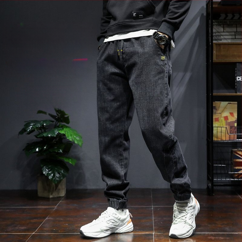 Muške traperice plus veličine, opuštenog kroja, rastezljive, izuzetno široke, elastična struka, jogger stil