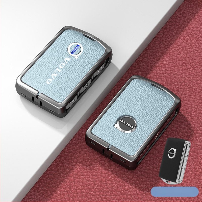 Κάλυμμα κλειδιού Volvo από δέρμα και μέταλλο – κράμα ψευδάργαλου, πολυτελές στιλ, συμβατό με XC60, S90, S60, XC90, V60, V40, Διαθεσιμότητα παραμετροποίησης