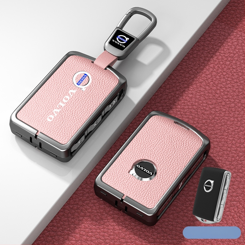 Κάλυμμα κλειδιού Volvo από δέρμα και μέταλλο – κράμα ψευδάργαλου, πολυτελές στιλ, συμβατό με XC60, S90, S60, XC90, V60, V40, Διαθεσιμότητα παραμετροποίησης