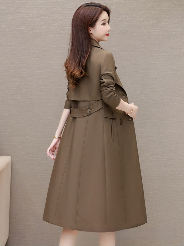 Damski trench coat srednje duljine, jesen 2025, korejski stil, slim fit, elegantan i zreo ženski kaput