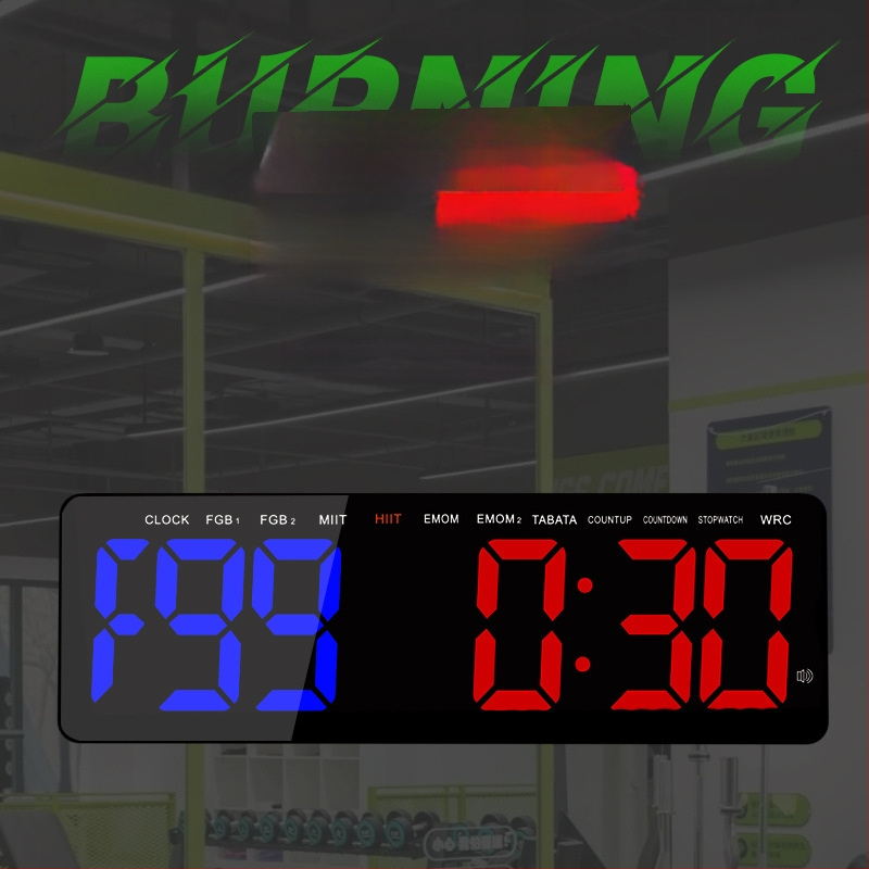 LED sportski timer s velikim zaslonom od 16 inča za trening u teretani, višenamjenski tajmer