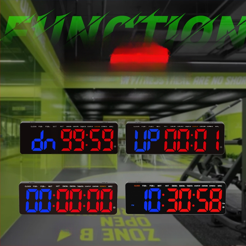LED sportski timer s velikim zaslonom od 16 inča za trening u teretani, višenamjenski tajmer
