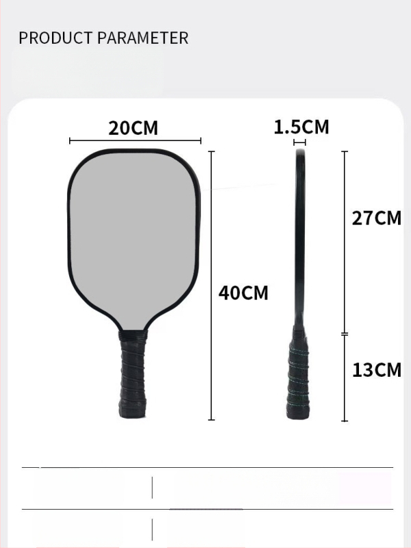 Kenier set reketa za pickleball, drveni, stil crtić, dimenzije 40 × 20 × 1,5 cm, masa 750 g