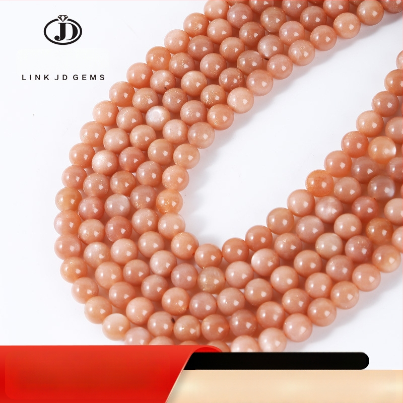 Jingde Jewelry 7A sunčani kamen slobodne perle za DIY nakit, komponente za narukvicu, narančasti mjesečev kamen i labradorit, okrugle perle – poluproizvod