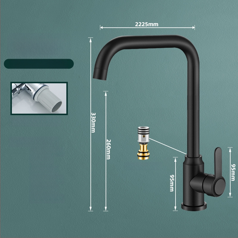 Kuhinjski slavina od nehrđajućeg čelika 304, okretna izljevka, keramički ventil, miješalica za sudoperu
