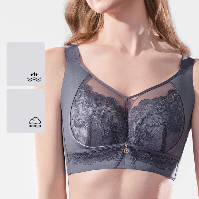 Sutien od svile Mulberry za žene, puna čašica, oblikovanje bočnih grudi, podesivo, push-up, protiv opuštanja
