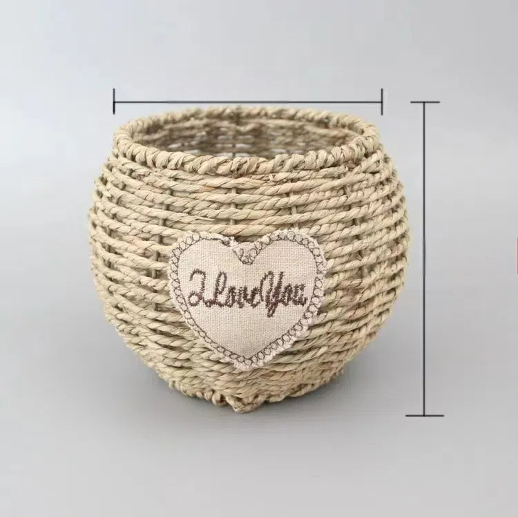 Rataninis pintas krepšys augalams — rankų darbas, dekoratyvus vazonų krepšys