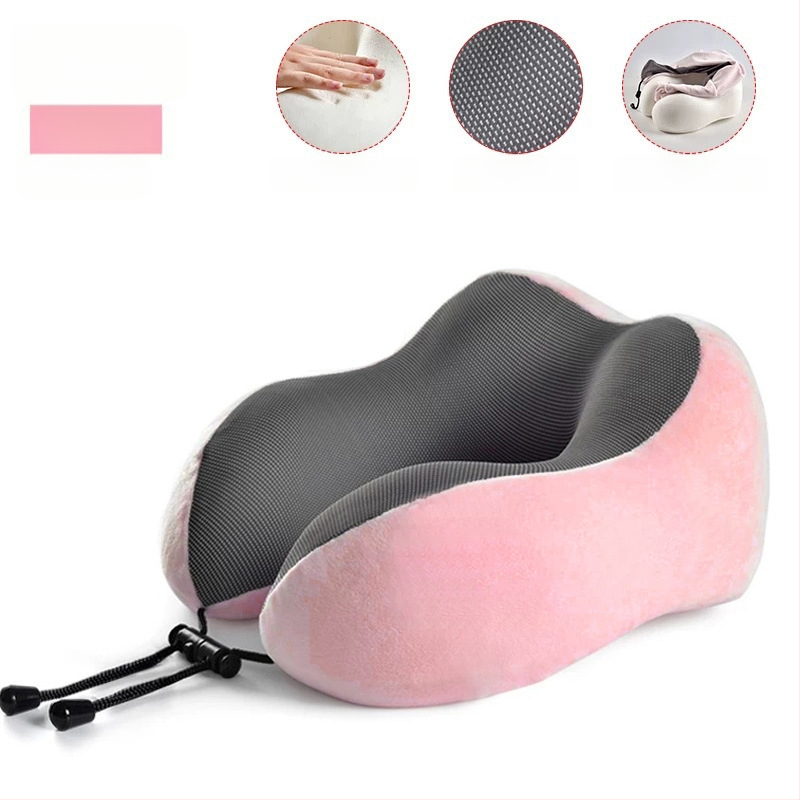 U-kujuline kaelalapp mäluvahtiga reisile, Crystal Velvet kanga, kerge kaal kuni 0,5 kg