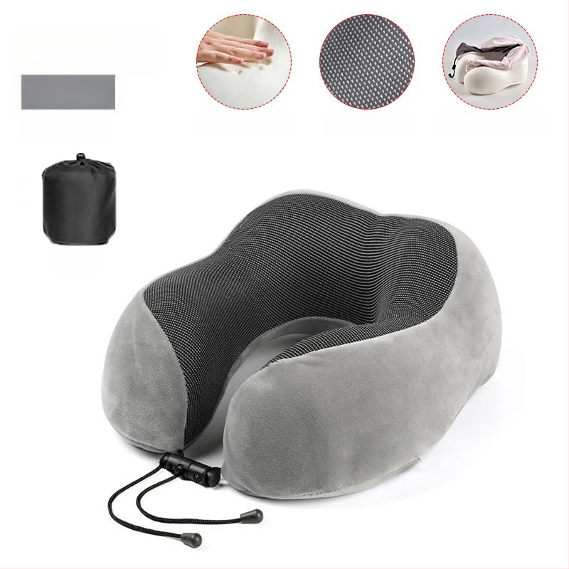 U-kujuline kaelalapp mäluvahtiga reisile, Crystal Velvet kanga, kerge kaal kuni 0,5 kg