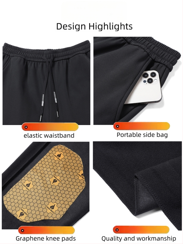 Softshell hlače s grafenom za muškarce i žene, fleece podstava, otporne na vjetar i vodonepropusne, udoban kroj, duge hlače za jesen i zimu