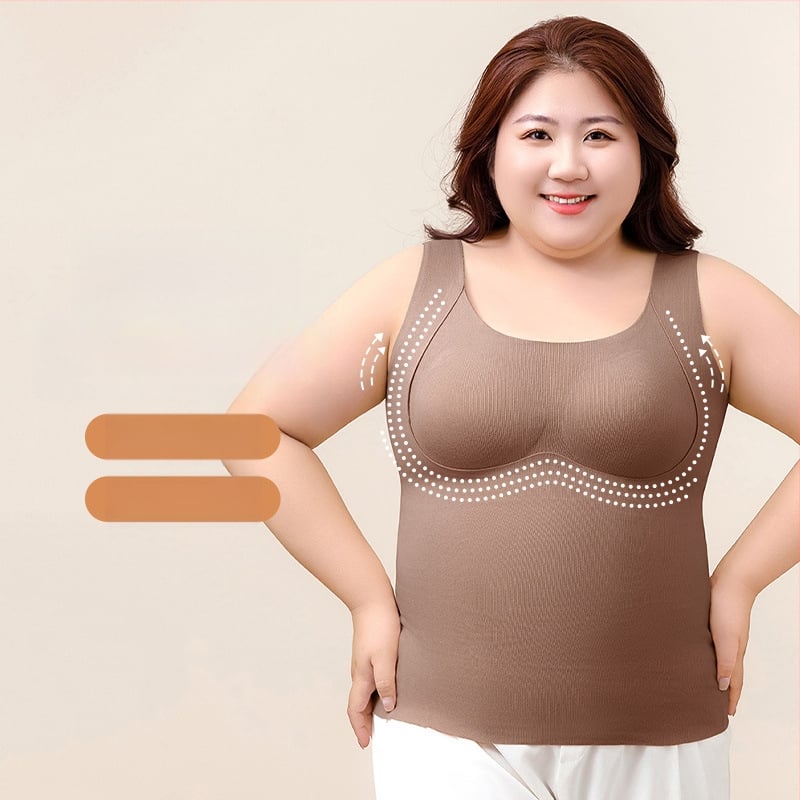 Plus-size ženska termalna vesta s flis podstavom, jedinstveni osnovni sloj za nošenje izvana i iznutra, jesen-zima