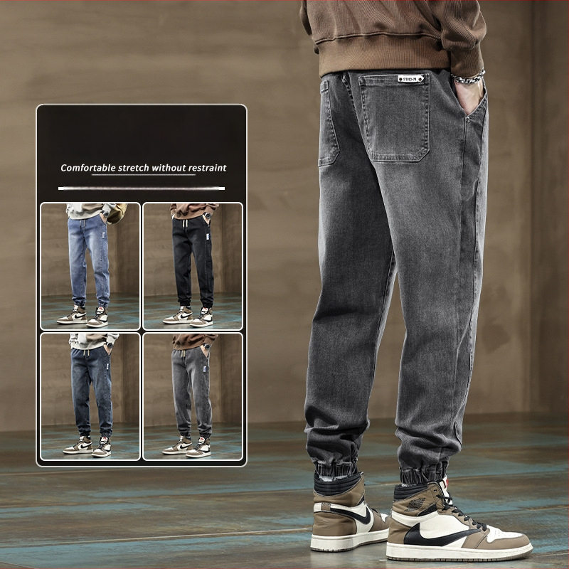 Muške traperice ravnog kroja, 2025 proljeće–jesen, plus veličina, denim, inspirirane hongkonškim streetwearom, moderne i svestrane