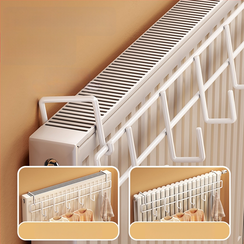 Radiátorkarika – lyuk nélküli, univerzális, vastított, hőálló (szénacél, teherbírás 10 kg, akasztó)