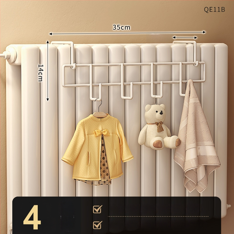 Radiátorkarika – lyuk nélküli, univerzális, vastított, hőálló (szénacél, teherbírás 10 kg, akasztó)