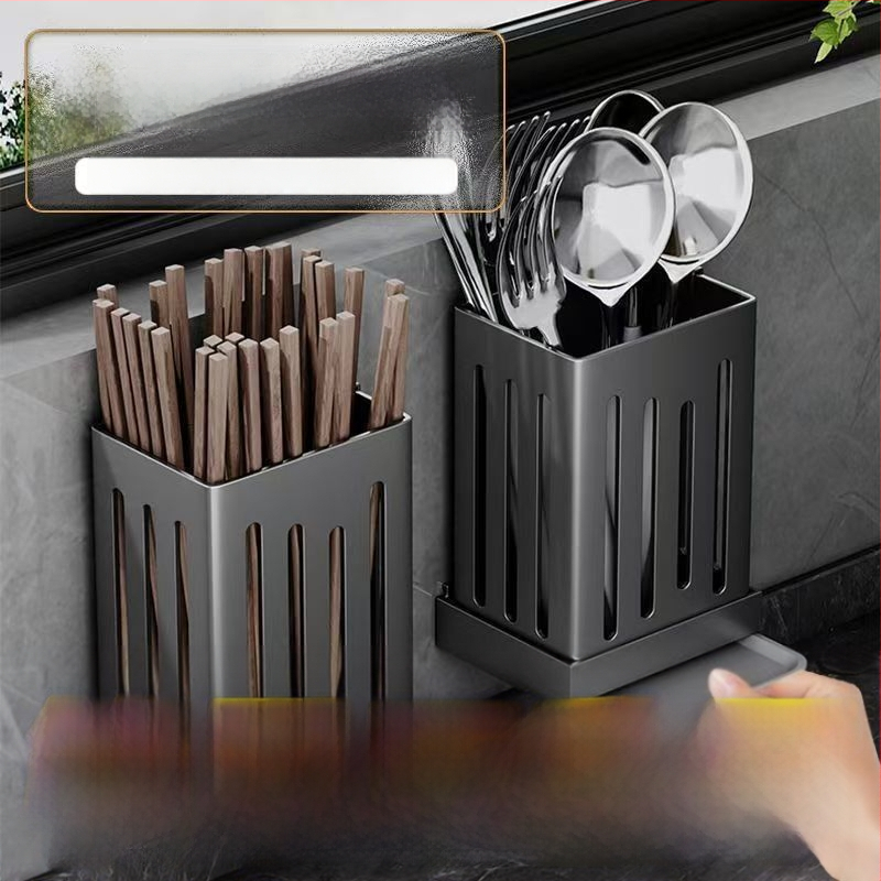 Fali szerelhető konyhai eszköztároló kosár, PP anyag, modell 111000223