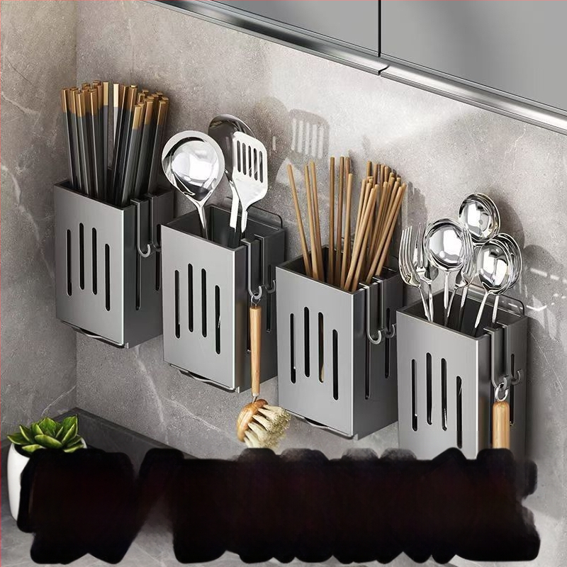 Fali szerelhető konyhai eszköztároló kosár, PP anyag, modell 111000223