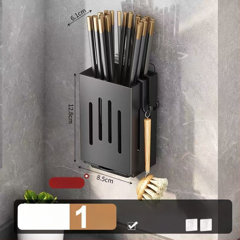 Fali szerelhető konyhai eszköztároló kosár, PP anyag, modell 111000223