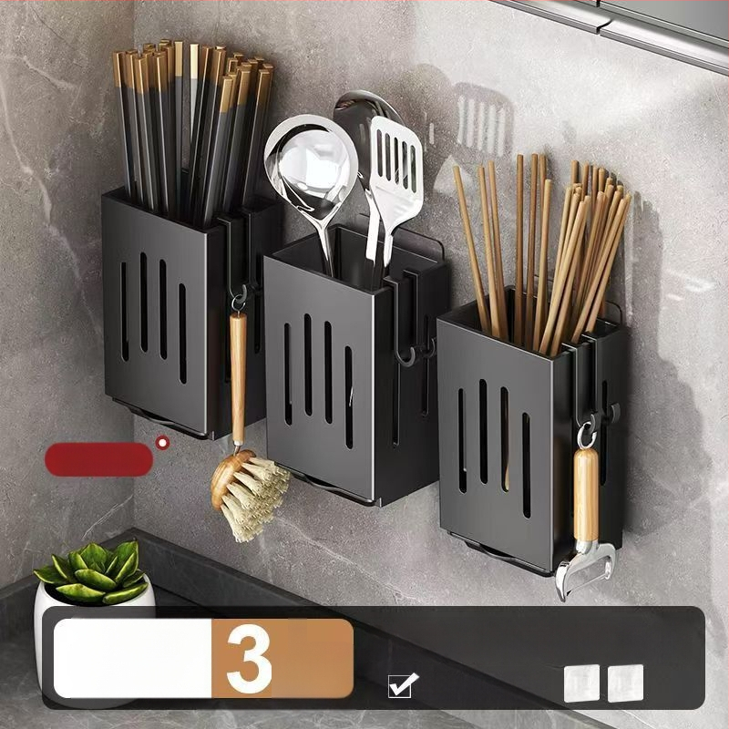 Fali szerelhető konyhai eszköztároló kosár, PP anyag, modell 111000223