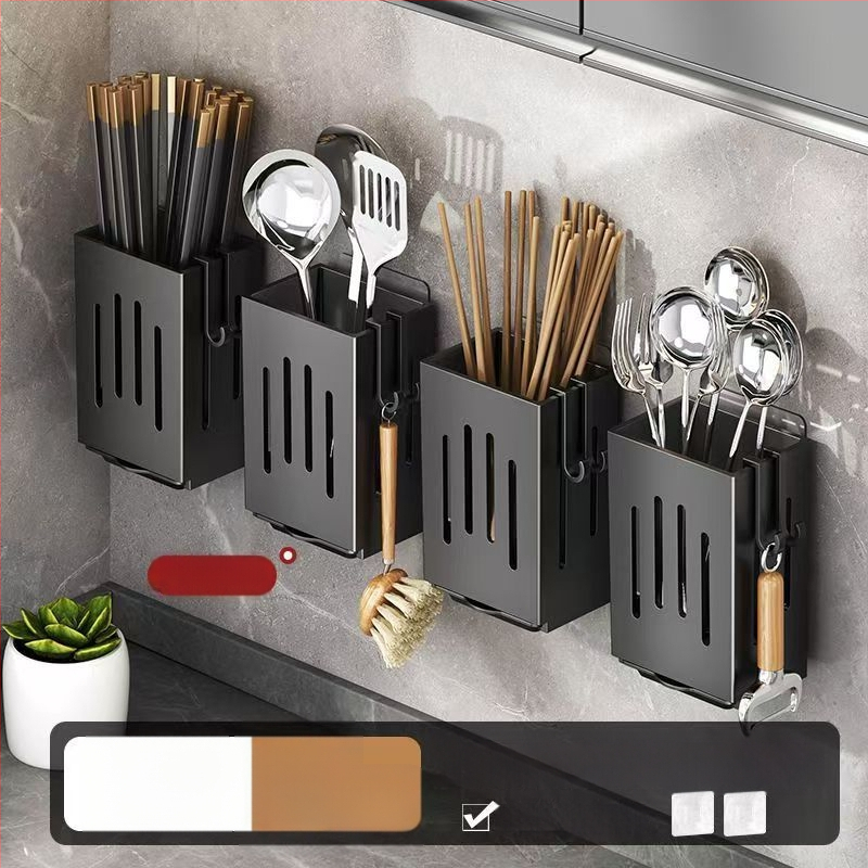 Fali szerelhető konyhai eszköztároló kosár, PP anyag, modell 111000223