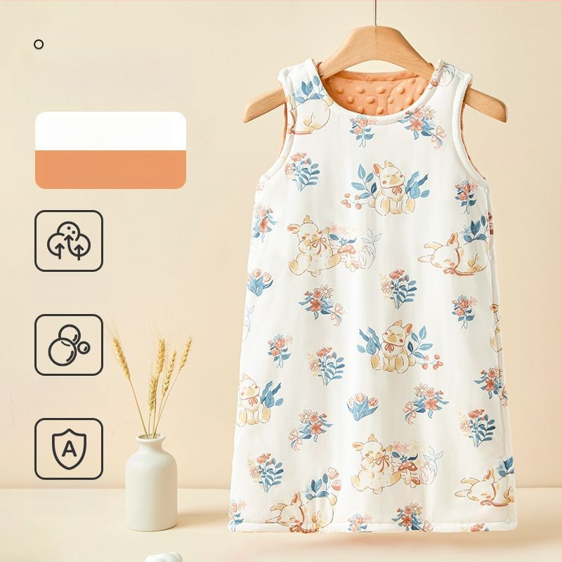 Lapse vestistiiliga magamiskott kevad- ja sügisperioodiks, eraldatavate jalgade ja kõhu kaitsega, puuvillane väliskangas, polüesteritäidis