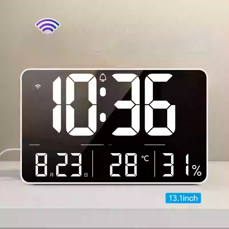 LED digitalni zidni sat s termometrom, kalendarom i alarmom i pozadinskim osvjetljenjem