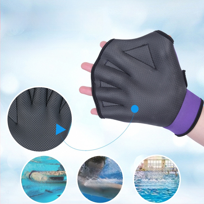 Mănuși de înot cu degete web pentru adulți și copii – cauciuc sintetic, textură în relief pe palme