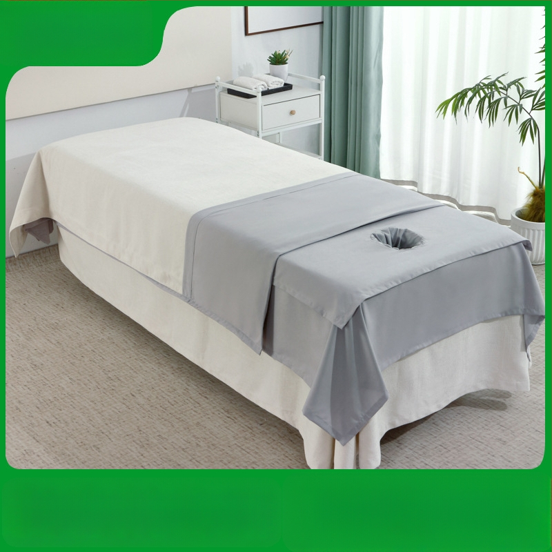 Kozmetikas salona massaažilaua kattematerjal, üheosaline, näo ava, Peach Skin samet, reaktiivne trükkimine