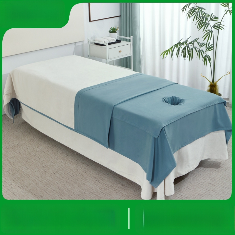 Kozmetikas salona massaažilaua kattematerjal, üheosaline, näo ava, Peach Skin samet, reaktiivne trükkimine